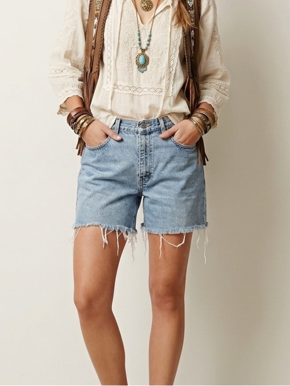 Vintage High Rise Calvin Klein Light Blue Denim Cutoff Shorts